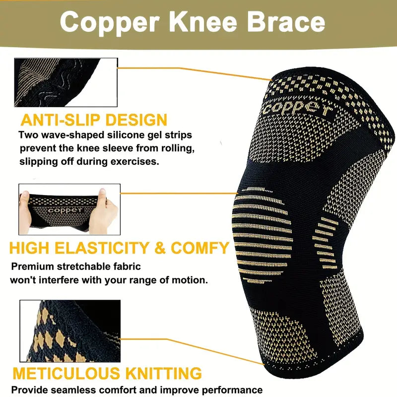 2-Pack COOLFIT Copper Fiber Knit Knee Band