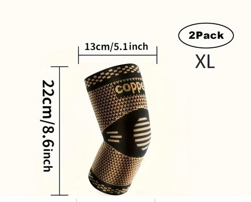 Copper-Infused Compression Elbow Support Sleeve (2Pack)